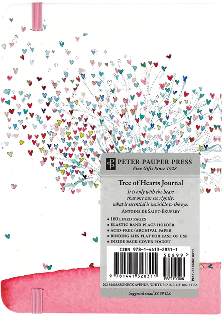 Блокнот Peter Pauper Press Heart Tree в лінію 12.5 х 17.6 см 160 аркушів (9781441328311) - зображення 3