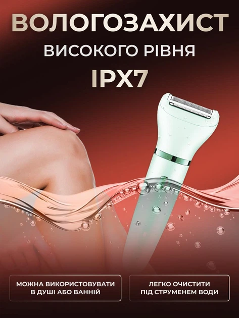 Аккумуляторный эпилятор для бритья тела, бровей и носа 3 в 1 с USB и Водонепроницаемый корпус IPX7 Белый + Щетка для очистки - изображение 7
