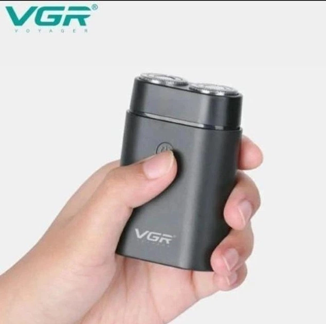 Роторная аккумуляторная бритва для стрижки бороды и усов с USB VGR V-341 Pro Черный + Щетка для чистки - изображение 6