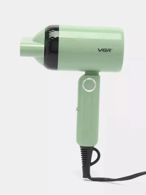 Фен для сушки волос дорожный, компактный, складной VGR V-421 Pro Зеленый - изображение 5