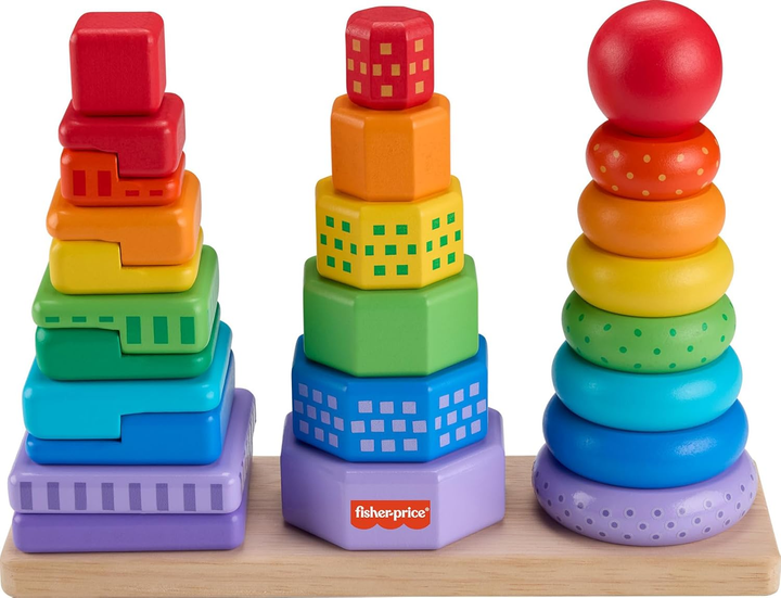 Zabawka Fisher-Price Wooden Stacking Shape Sorter HXT76 (0194735238217) - obraz 2