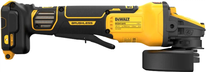 Аккумуляторная угловая шлифовальная машина DeWALT DCG416VSN - изображение 4