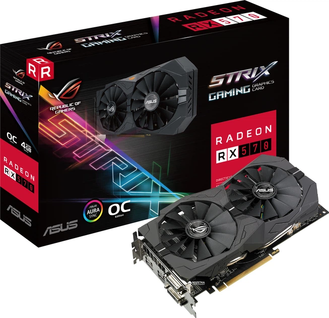 Видеокарта Asus PCI-Ex Radeon RX570 ROG Strix OC 4GB GDDR5 (256bit