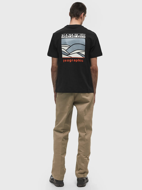 Koszulka męska bawełniana Napapijri S-Dati SS NP0A4IE29411 2XL Czarna (198265124675) - obraz 4