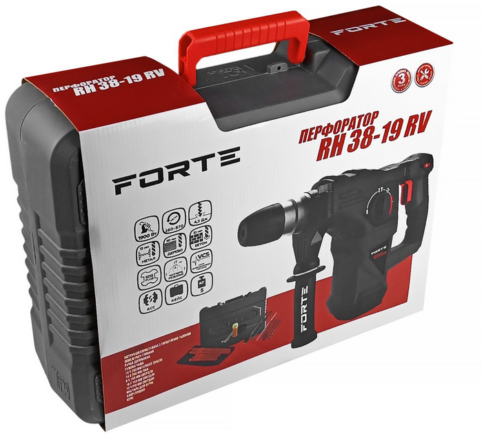 Перфоратор Forte RH 38-19 RV 1900 Вт (BP133495) - изображение 9