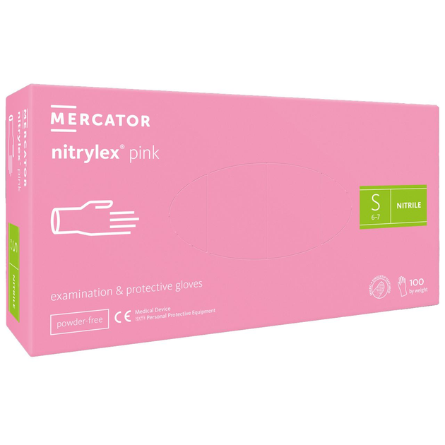 Рукавички Nitrylex Pink розмір S нітрилові рожеві 100 шт (50 пар) Mercator Medical - изображение 2