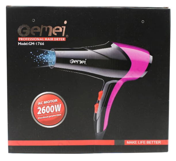 Фен для волос GEMEI GM-1766 2600W - Фото 4 Фен для волос GEMEI GM-1766 2600W - изображение 4
