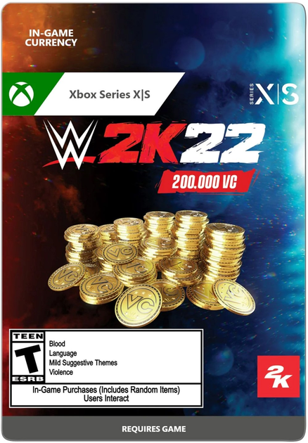 Карта поповнення Microsoft Xbox Series WWE 2K22 200000 Virtual Currency Pack XS ML (Електронний код) (7F6-00451) - зображення 1