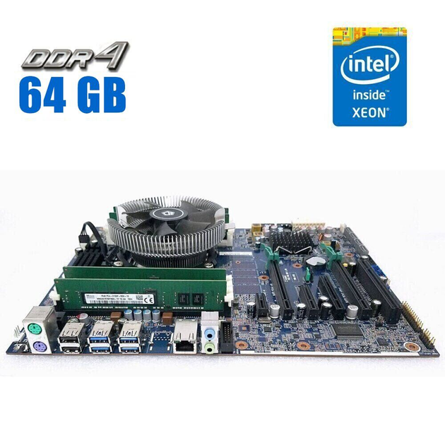 Комплект: Материнская плата HP Z440 / Intel Xeon E5-2618L v3 (8 (16) ядер по 2.3 - 3.4 GHz) / 64 GB DDR4 / Socket LGA 2011 v3+v4 / NVMe boot + кулер ID-Cooling DK-01 б/у - изображение 1
