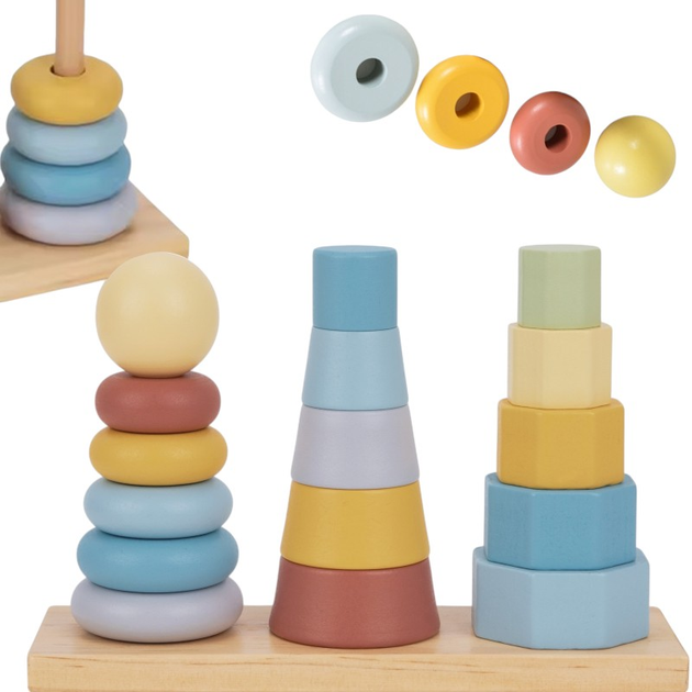 Sorter Tooky Toy Trzy wieże Montessori (6972633377368) - obraz 2