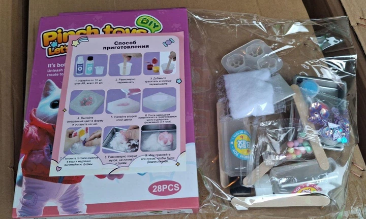 Набор для создания Сквишей Таба Лапок 4в1 Pinch toys творческий