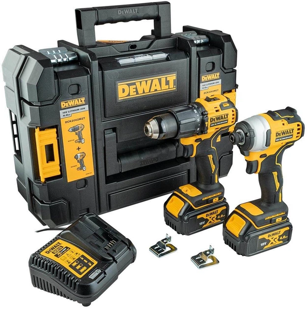 Набор из двух аккумуляторных бесщеточных шуруповертов DeWALT DCK2062M2T - Фото 1 Набор из двух аккумуляторных бесщеточных шуруповертов DeWALT DCK2062M2T - изображение 1