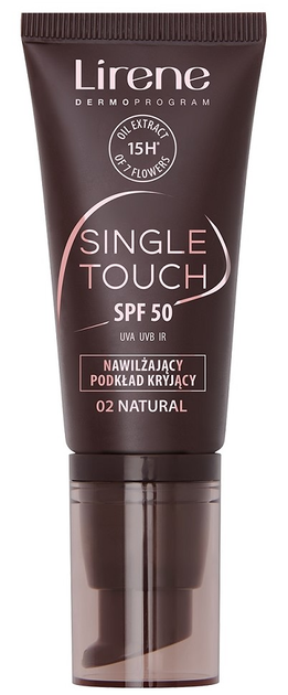 Тональний крем для обличчя Lirene Single Touch SPF50 зволожувальний маскуючий 02 Natural 30 мл (5900717063525) - зображення 3