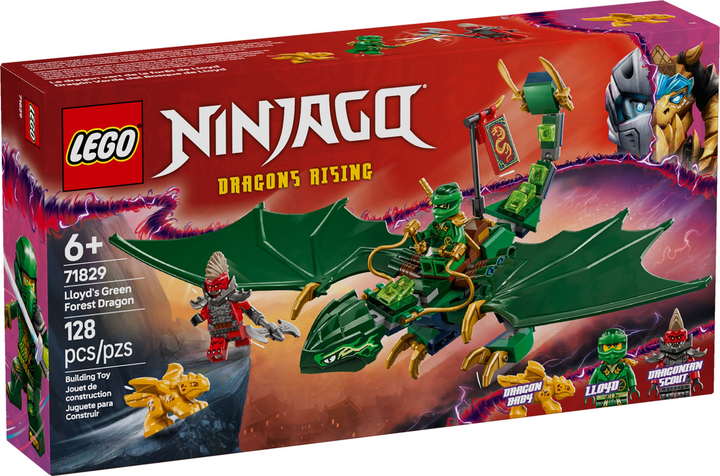 Zestaw klocków LEGO Ninjago Zielony leśny smok Lloyda 128 elementów (71829) - obraz 1