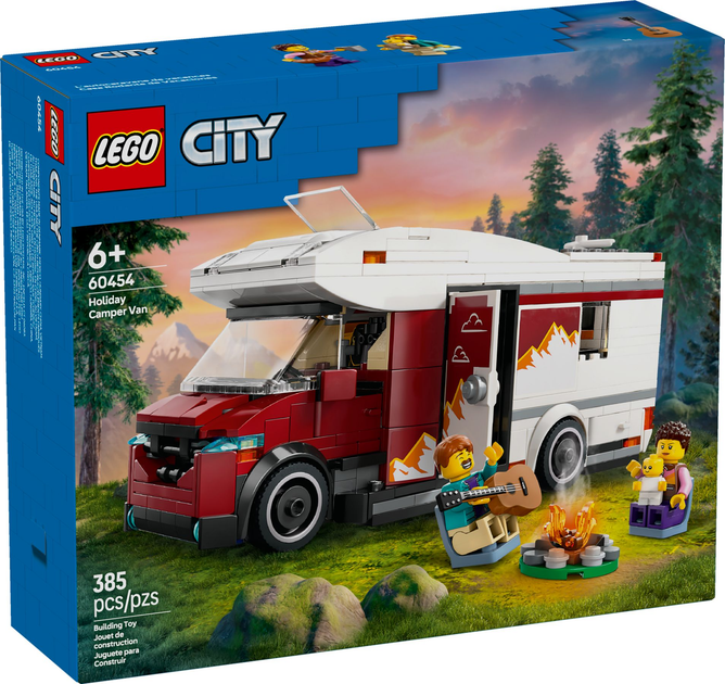 Zestaw klocków LEGO City Wakacyjny kamper pełen przygód 385 elementów (60454) - obraz 1