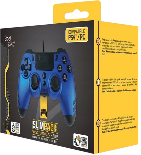 Kontroler przewodowy SteelPlay Slim Pack Wired Controller Multi Sapphire Blue (3760352730136) - obraz 3