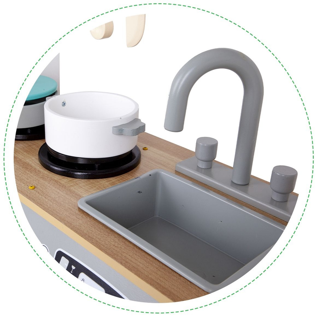 Дерев'яна дитяча кухня Ecotoys з аксесуарами (TL18061) (5903089065586) - зображення 8