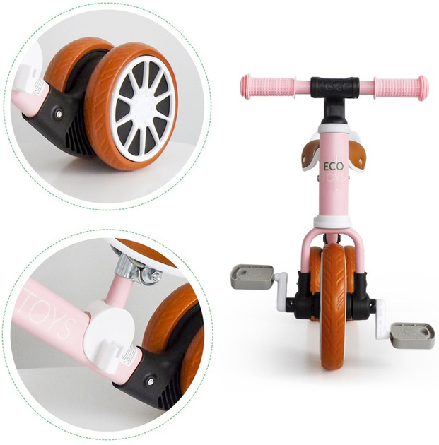 Біговел-EcoToys 2 в 1 рожевий (LC-V1307 PINK) (5903089068280) - зображення 6