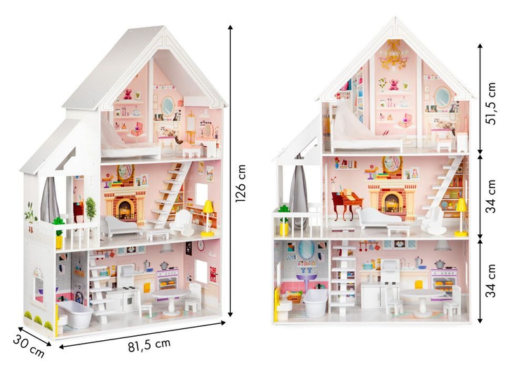 Ляльковий будинок Ecotoys Пудрова резиденція XXL (4127) (5903089068860) - зображення 5