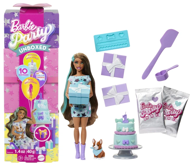 Lalka Barbie Przyjęcie niespodzianka w turkusowych odcieniach JFG72 (194735296514) - obraz 2