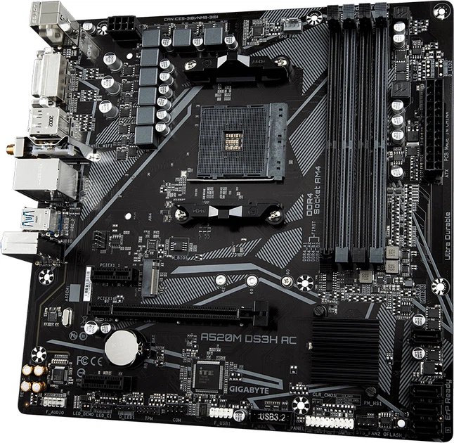 Материнська плата Gigabyte A520M DS3H AC (sAM4, AMD A520, PCI-Ex16) - зображення 3
