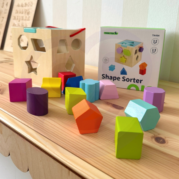 Сортер Tooky Toy Кубик з кольоровими візерунками (6972633374589) - зображення 5