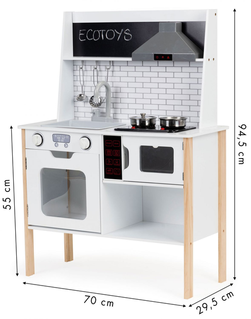 Дерев'яна ігрова кухня Ecotoys зі звуковими та світловими ефектами (PLK537) (5903769975389) - зображення 8
