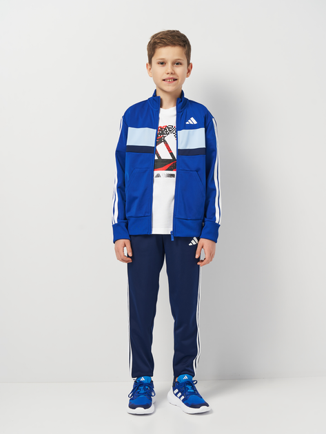 Подростковый спортивный костюм (толстовка + штаны) Adidas J 3S Tiberio Ts JC7518 158-164 см Синий/Белый (4067901377378) - изображение 1