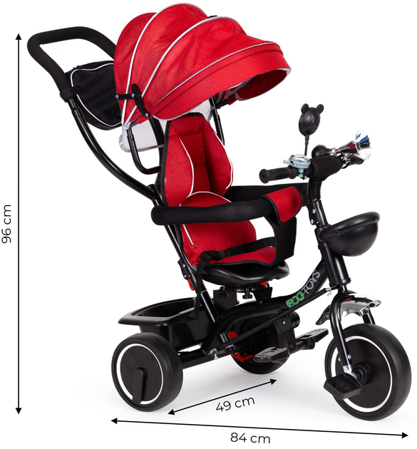 Велосипед дитячий Ecotoys з поворотним сидінням червоний (JM-066-9 RED) (5903089064633) - зображення 8