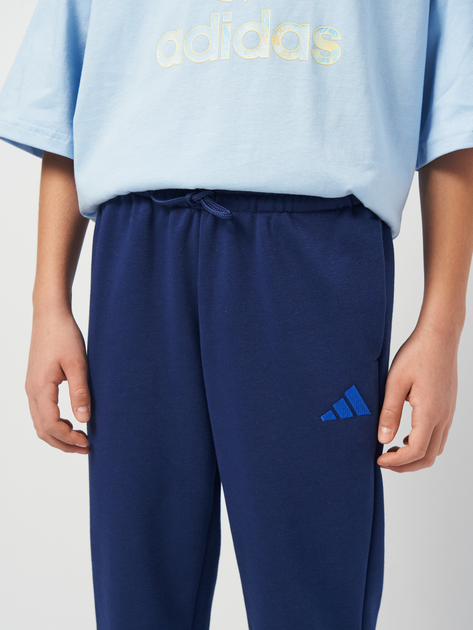 Подростковый спортивный костюм (толстовка + штаны) Adidas J 3S Ft Ts 220 JE0311 146-152 см Синий/Белый (4067901537772) - изображение 6
