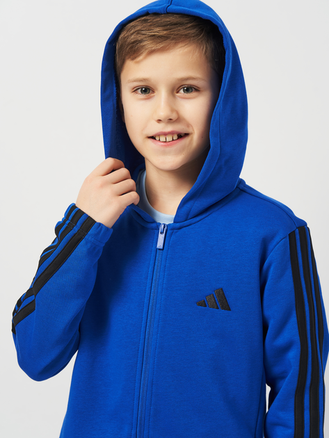 Подростковый спортивный костюм (толстовка + штаны) Adidas J 3S Ft Ts 220 JE0311 158-164 см Синий/Белый (4067901537864) - изображение 5