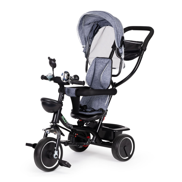 Велосипед дитячий Ecotoys з поворотним сидінням сірий (JM-066-9 GREY) (5903089064626) - зображення 3