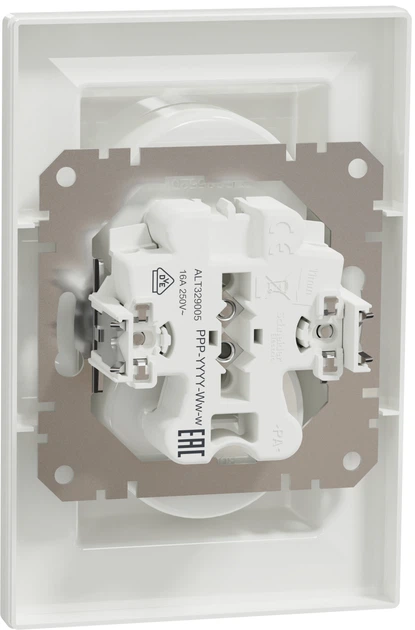 Розетка двойная Schneider Electric Asfora 220 В без заземления Белая (EPH9700121) - изображение 7