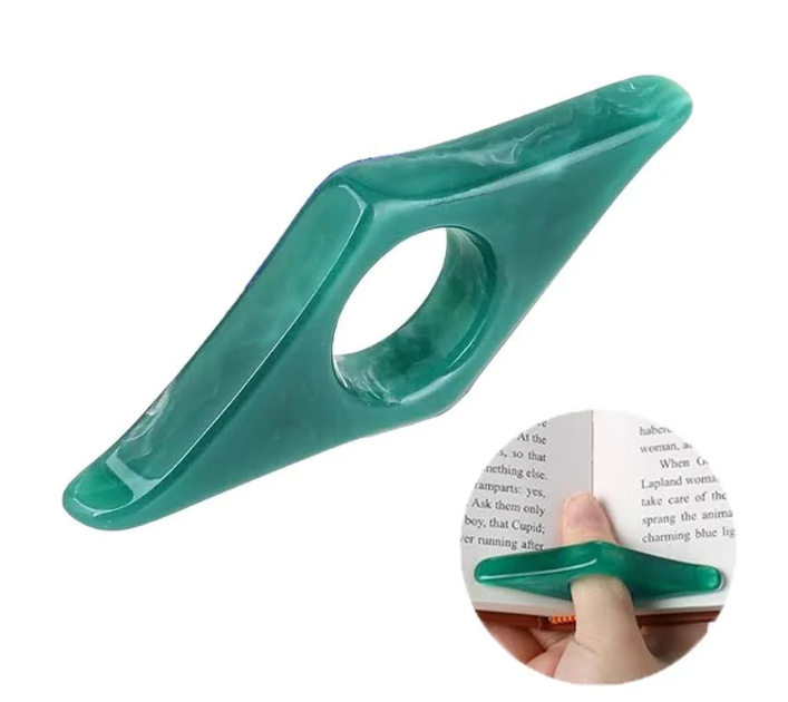 Держатель закладка для страниц книги на палец Bookmarker зелёный нефрит ...