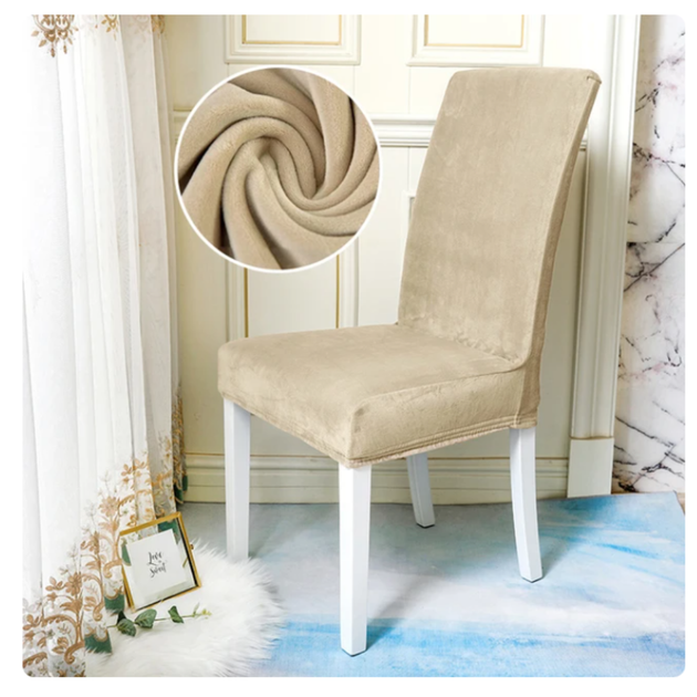 Вельветовый чехол для стула Diana Textile Velvet 48x55 см, Пісочний - изображение 2