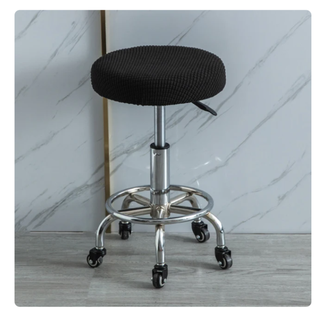 Круглий чохол на стілець Diana Textile Round Chair Ø 28-40 см, Чорний - зображення 2