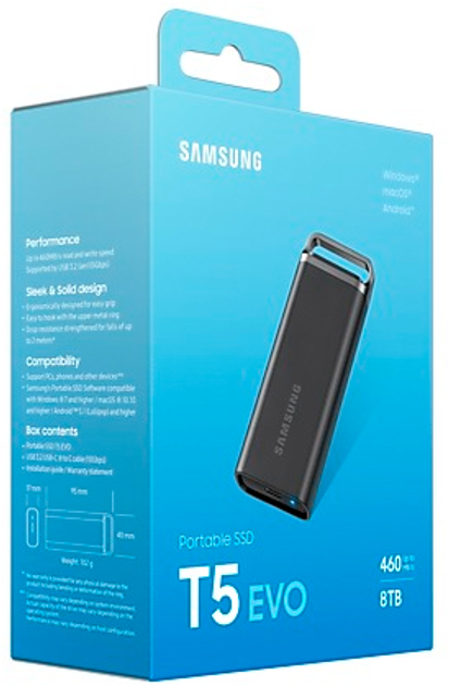 Dysk SSD Samsung T5 Evo 8TB USB Type-C 3D QLC (MU-PH8T0S/EU) - obraz 10