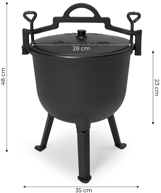 Kociołek żeliwny ModernHome by Multistore z podstawką 10 l (5905817004812) - obraz 6