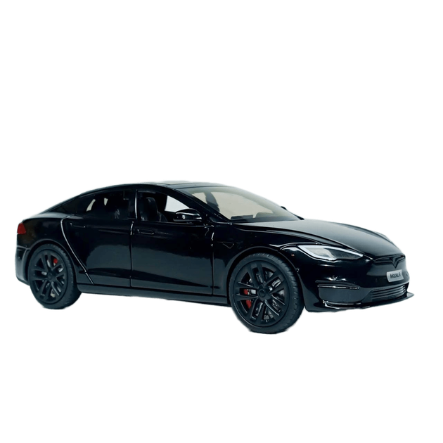 Машинка Автопром "Tesla Модель S с зарядной станцией" черная, 1:24 (18 см) AP7713-4 - изображение 4
