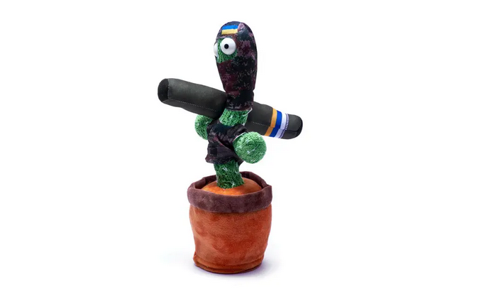 Танцующий поющий кактус Патриот Тарас с джавелином Dancing Cactus с подсветкой 32 см (Без цензуры) - изображение 4