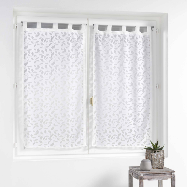 Набір фіранок Douceur d'interieur Manon на шлевках 60 x 120 см білий 2 шт (ZES3574386275668) - зображення 4