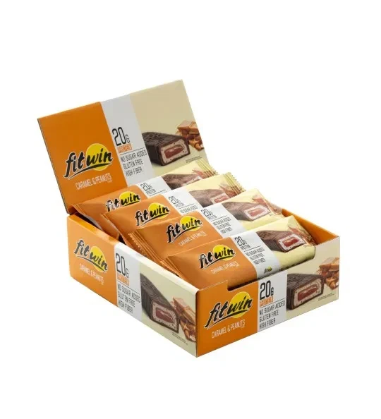 Протеиновый батончик с начинкой FitWin 33% 60 г глазированный Арахис карамель (бокс 12шт*60г) - изображение 4