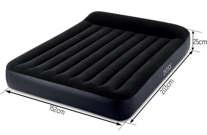 Матрац надувний Intex двомісний 203 x 152 cm чорний 64143 (6941057413556) - зображення 8
