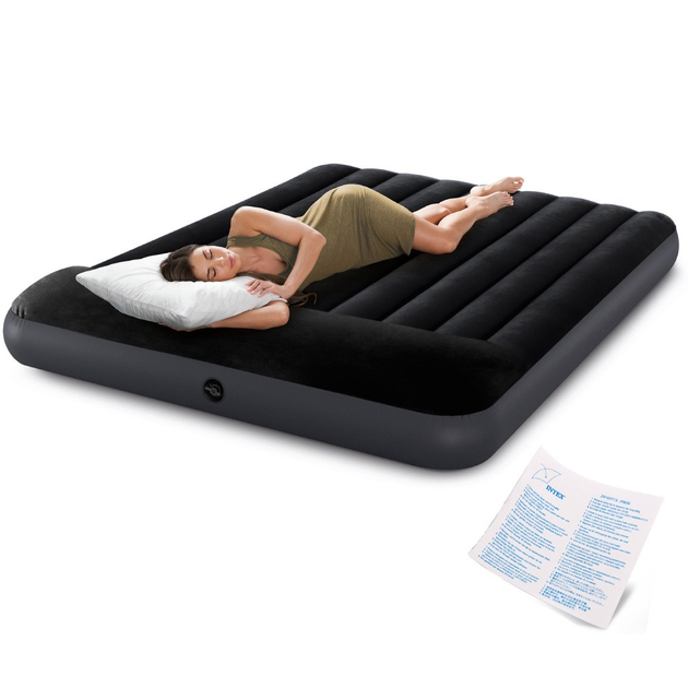 Матрац надувний Intex двомісний 203 x 152 cm чорний 64143 (6941057413556) - зображення 9