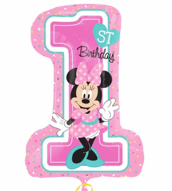 Bukiet z balonów Amscan Pierwsze Urodziny Myszka Minnie 5 balonów (0026635343794) - obraz 4