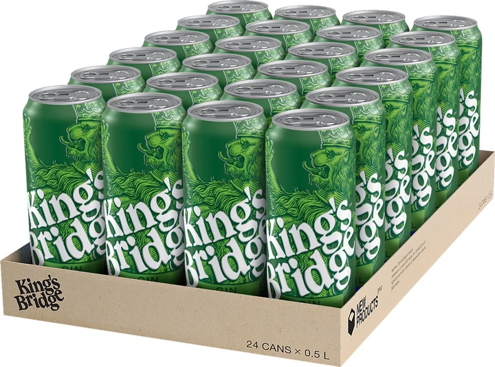 Упаковка слабоалкогольного напитка King's Bridge Gin&Basil 7% 0.5 л х 24 шт. (4820252124608R) - изображение 1
