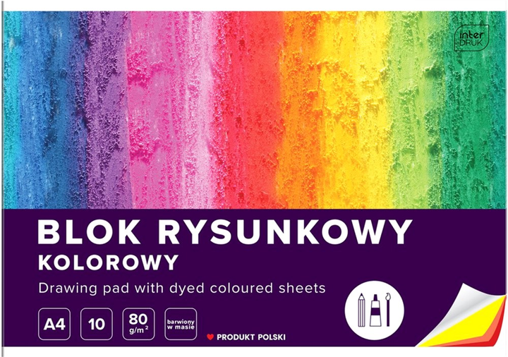 Blok rysunkowy Interdruk A4 kolorowy mix 10 szt (5902277258540) - obraz 1