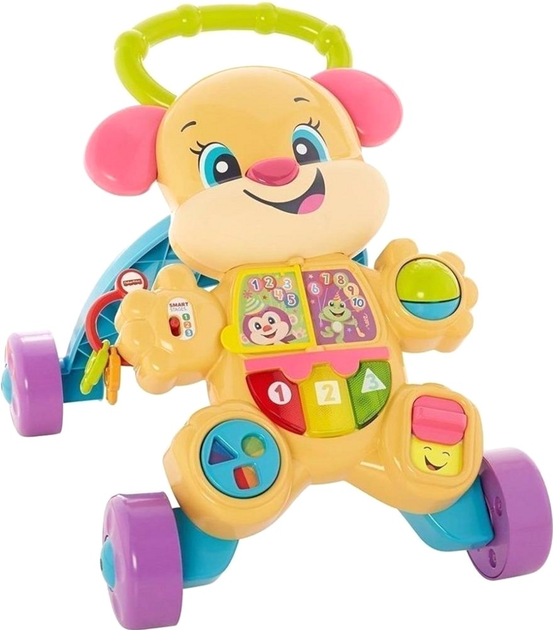 Ходунки Fisher-Price Граю та Вчуся Навчальна каталка "Рожева собачка" (FTC68) (C42) (887961640922) - зображення 1