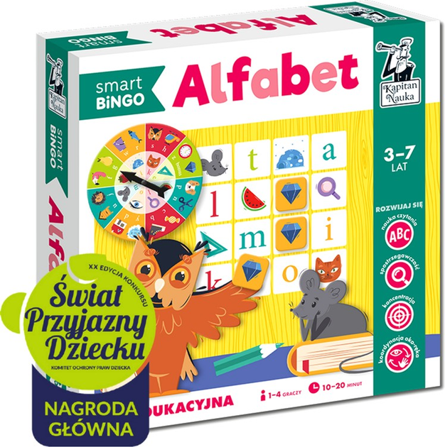 Gra planszowa Edgard Kapitan Nauka Alfabet smart Bingo edukacyjna + Nauka liter (5903699821084) - obraz 7