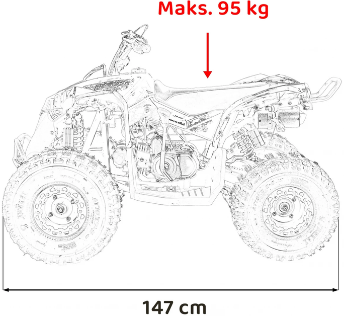 Квадроцикл Quad Ramiz бензиновий Renegade Hiperfect125CC Червоний (5903864941630) - зображення 13